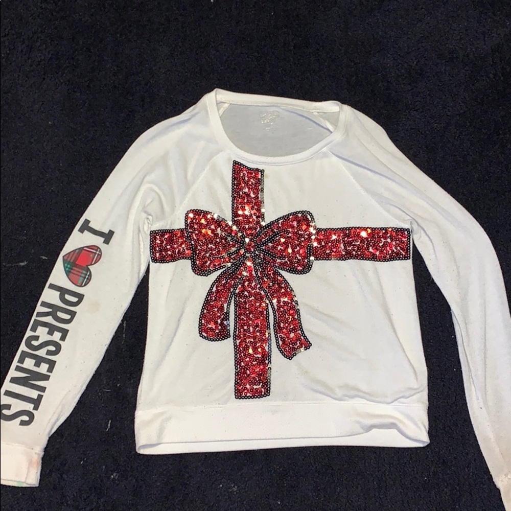 White sequined sweater